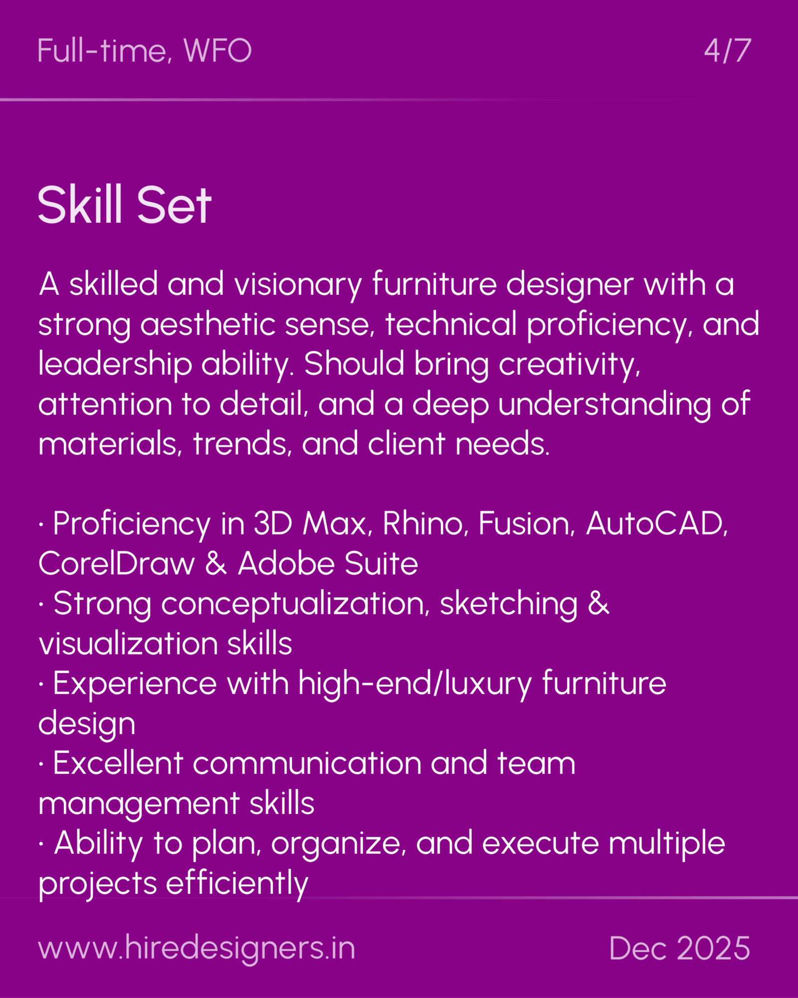Furniture Design Manager-GGN_4 - Hire Designers