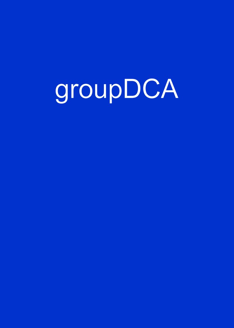 GroupDCA logo on a solid blue background.